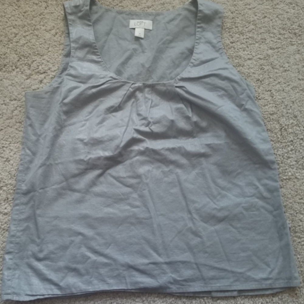 Silver, sleeveless top
